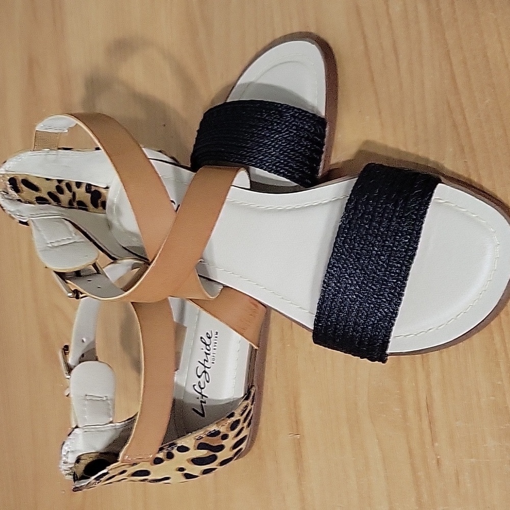 Womens "leopard print" sandals shoes